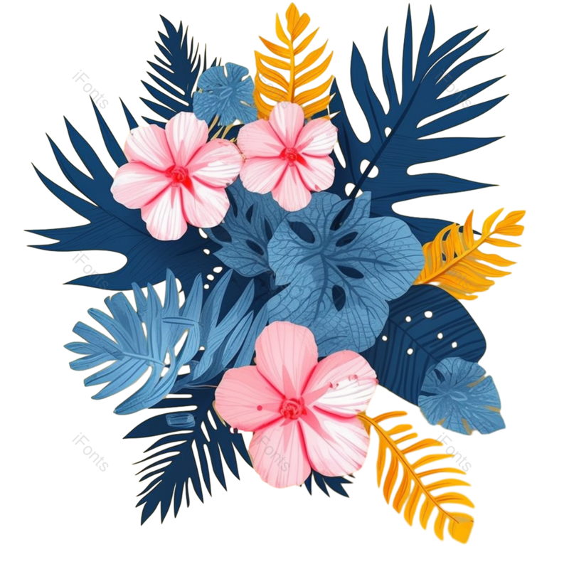 叶子图片,节日元素,卡通PNG,剪纸花免抠素材